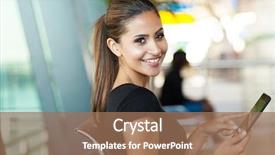  Presentation with airport - PPT layouts with female passenger at the airport background and a coral colored foreground