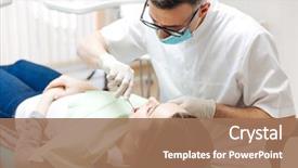 Presentation with dental surgery - Presentation theme enhanced with female patient dental surgery background and a coral colored foreground