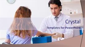  Presentation with blood veins - Presentation theme consisting of female patient during blood test background and a sky blue colored foreground