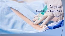  Presentation with injection - Cool new theme with female patient getting an injection in the clinic backdrop and a sky blue colored foreground