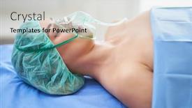  Presentation with respiratory - Presentation theme consisting of female-patient-having-respiratory-therapy background and a light gray colored foreground