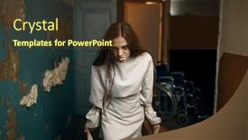  Presentation with mental hospital - Presentation design with fit of rage mental background and a tawny brown colored foreground