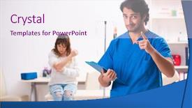  Presentation with blood veins - Cool new slide set with female patient in blood backdrop and a sky blue colored foreground