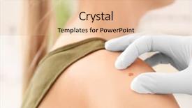  Presentation with clinic - Beautiful PPT theme featuring female patient in clinic cancer backdrop and a coral colored foreground