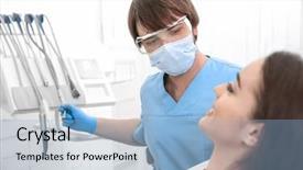  Presentation with patient safety - Colorful slide deck enhanced with female patient in clinic backdrop and a light blue colored foreground