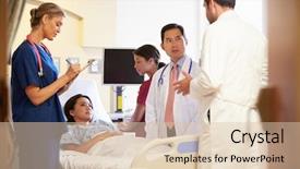  Presentation with female hospital patient - Presentation theme featuring female patient in hospital background and a lemonade colored foreground