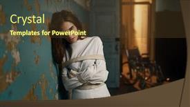  Presentation with mental hospital - Audience pleasing presentation design consisting of psychiatry - female patient in strait jacket backdrop and a tawny brown colored foreground