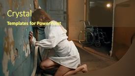  Presentation with strait - Amazing presentation having female patient in strait jacket insanity backdrop and a tawny brown colored foreground