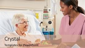  Presentation with female hospital patient - Amazing theme having female patient meal in hospital backdrop and a coral colored foreground