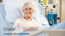  Presentation with female hospital patient - PPT layouts with female patient relaxing in hospital background and a light blue colored foreground