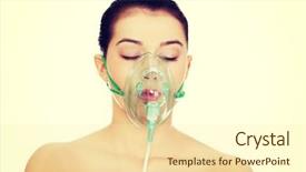  Presentation with oxygen - Slide set with female patient wearing a oxygen background and a cream colored foreground