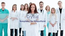  Presentation with pediatrician - Amazing theme having female-pediatrician-standing-in-front backdrop and a sky blue colored foreground