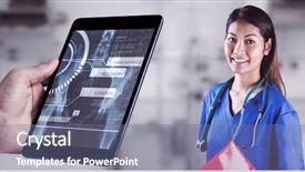  Presentation with female pelvis - Cool new presentation with female pelvis - asian nurse with stethoscope looking backdrop and a ocean colored foreground