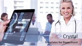  Presentation with army nurse - Presentation consisting of female pelvis - man using tablet pc background and a light blue colored foreground