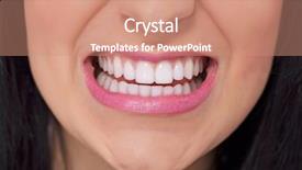  Presentation with angry teen - Colorful slide set enhanced with female perfectly white healthy teeth backdrop and a coral colored foreground