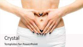  Presentation with stomach - Cool new presentation theme with female person stomach white background backdrop and a light gray colored foreground
