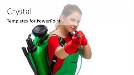  Presentation with pest control - Slide deck consisting of female-pest-control-contractor-isolated background and a white colored foreground