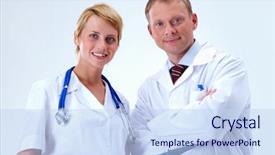  Presentation with friendly - PPT theme having female physician - portrait of friendly therapists looking background and a  colored foreground