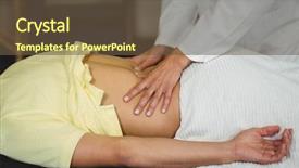  Presentation with give first and u will get back - Colorful slide deck enhanced with female physiotherapist giving back massage backdrop and a tawny brown colored foreground