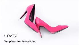  Presentation with shoes - Amazing slide set having female pink shoes backdrop and a pink colored foreground