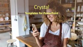  Presentation with muslimah art - Audience pleasing PPT theme consisting of women entrepreneurs - female potter with smartphone backdrop and a tawny brown colored foreground