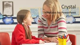  Presentation with pupil - Slide deck with elementary reading - female primary school pupil background and a coral colored foreground