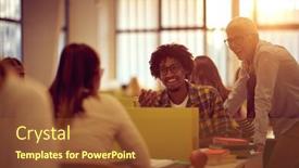  Presentation with professor - Colorful PPT theme enhanced with female-professor-and-students backdrop and a tawny brown colored foreground