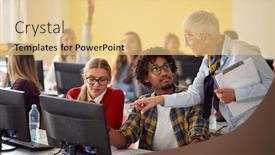  Presentation with task - Audience pleasing PPT layouts consisting of female-professor-showing-to-pupils backdrop and a lemonade colored foreground