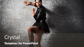  Presentation with video wall 3d - Cool new theme with female-punk-with-large-copyspace backdrop and a dark gray colored foreground