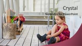  Presentation with montessori - Slides having female pupil at montessori school background and a light gray colored foreground