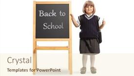  Presentation with pupil - PPT layouts featuring female-pupil-in-a-school background and a cream colored foreground