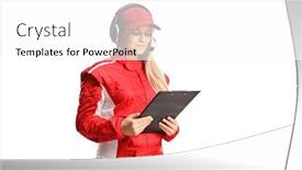  Presentation with race - Slide deck with female-race-team-member-reading background and a white colored foreground