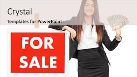  Presentation with real estate - Audience pleasing presentation theme consisting of female real estate agent holding backdrop and a lemonade colored foreground