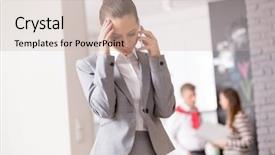  Presentation with realtor - PPT layouts enhanced with female realtor talking on smart background and a soft green colored foreground