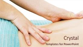 Presentation with spa day - Amazing PPT theme having female receives a lower back massage at a day spa backdrop and a lemonade colored foreground