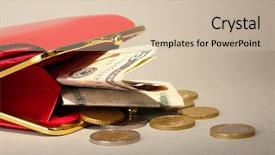  Presentation with red white grey - Cool new presentation design with female red wallet with money backdrop and a soft green colored foreground