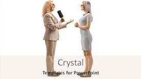  Presentation with female - Slides featuring female-reporter-interviewing-a-young background and a lemonade colored foreground