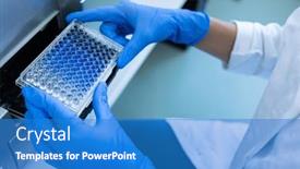  Presentation with chemistry - Slides featuring female-researcher-carrying-out-research background and a teal colored foreground