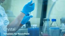  Presentation with chemistry - Slide set enhanced with female-researcher-carrying-out-research background and a ocean colored foreground