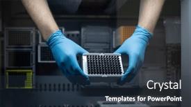  Presentation with chemistry - Theme consisting of female-researcher-carrying-out-research background and a tawny brown colored foreground