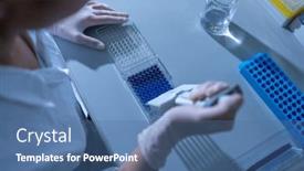  Presentation with chemistry - Presentation enhanced with female-researcher-carrying-out-research background and a ocean colored foreground