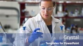  Presentation with scientific research - Slides featuring female-researcher-carrying-out-scientific background and a ocean colored foreground