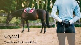  Presentation with horse riding - Presentation consisting of female rider trains her horse background and a  colored foreground
