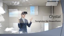  Presentation with decision making - Cool new slide set with female rights - right decision making and virtual backdrop and a light gray colored foreground