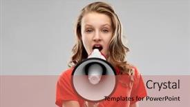  Presentation with angry child - Amazing PPT theme having female rights feminism and gender backdrop and a red colored foreground