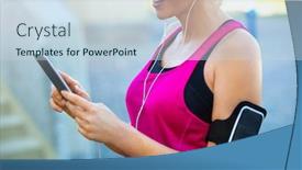  Presentation with runner - Audience pleasing slide deck consisting of female runner using smartphone backdrop and a lemonade colored foreground