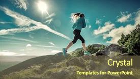  Presentation with running mountains - Presentation enhanced with female running in mountains background and a tawny brown colored foreground