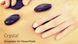  Presentation with spa concept stone - Presentation having female's back having stone massage spa concept background and a lemonade colored foreground