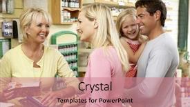  Presentation with food for health - Theme consisting of female sales assistant in health background and a coral colored foreground