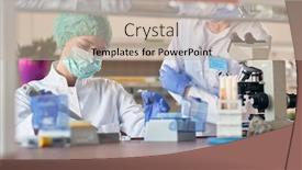  Presentation with corona virus - Cool new slides with female-scientict-making-research backdrop and a mint green colored foreground